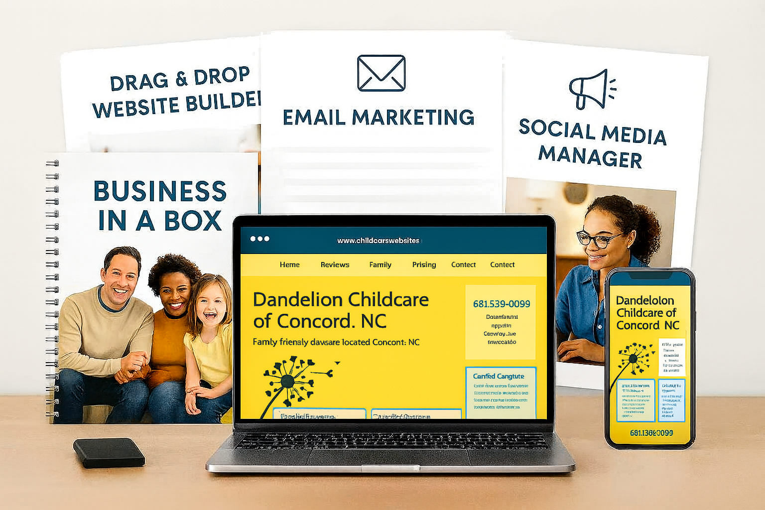Professional website and email setup for childcare business